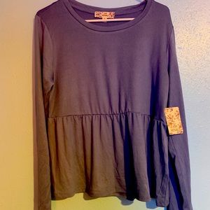 Pink Repub Top Flounce Long Ruffle Sleeve XL NWT